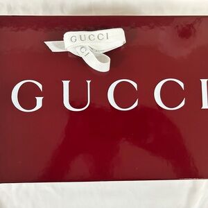 Gucci Burgundy Gift Box with White Ribbon